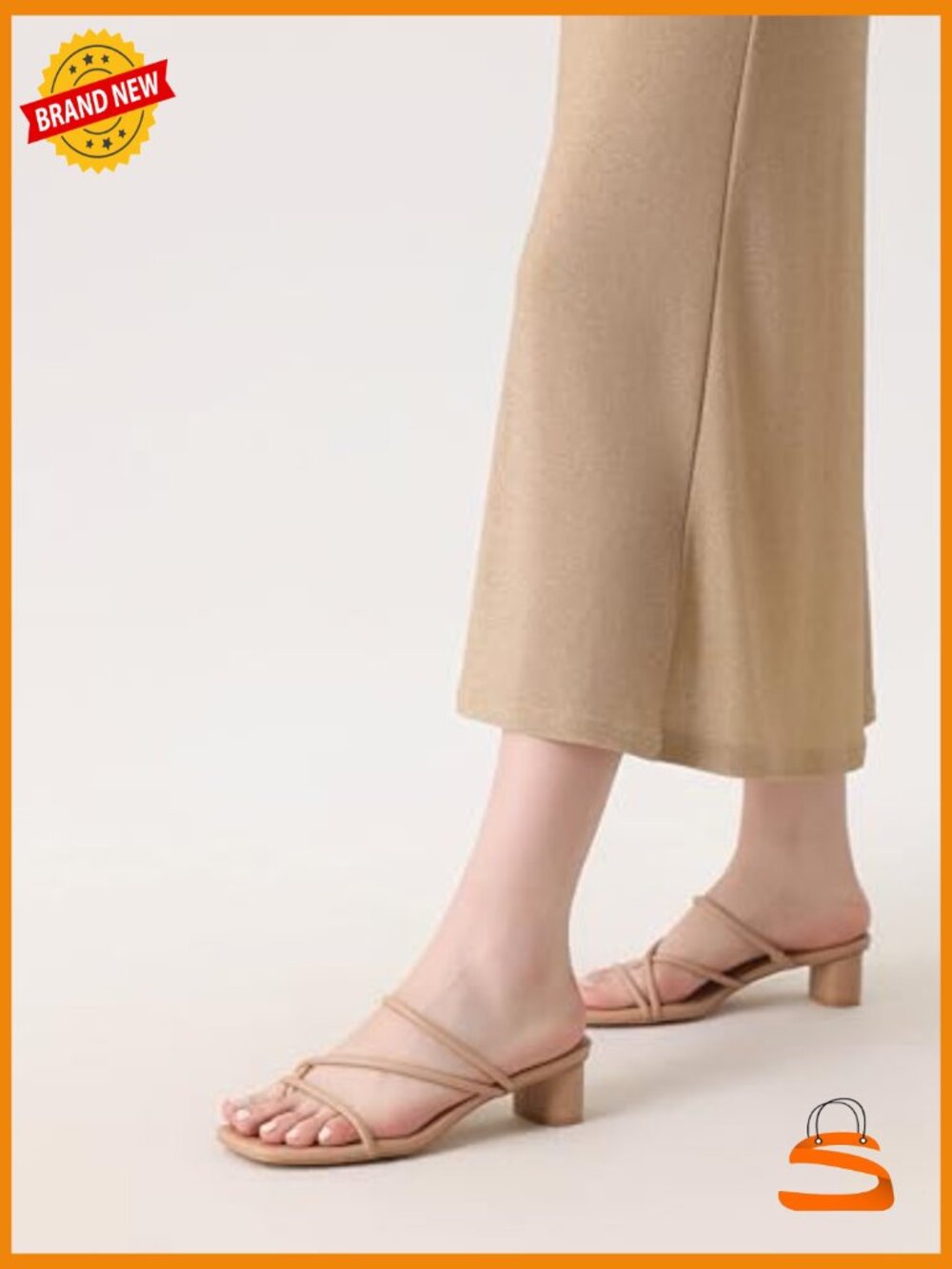 Chunky Block Heel Square Toe Mule Sandals Slip On Thong Strap Kitten Heels - Picture 5 of 5